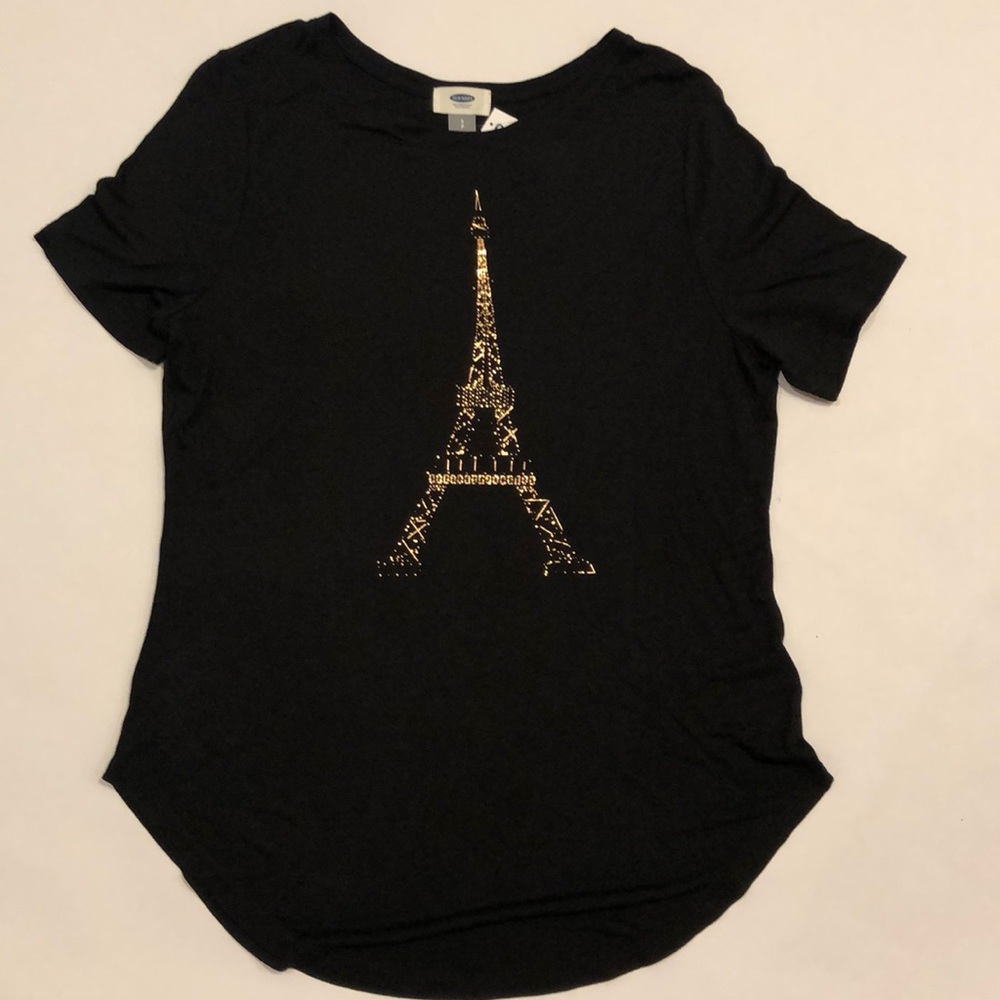 NEW W/ TAGS - Old Navy black tee with Eiffel Tower